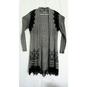 Vocal Duster Cardigan black and grey Size L